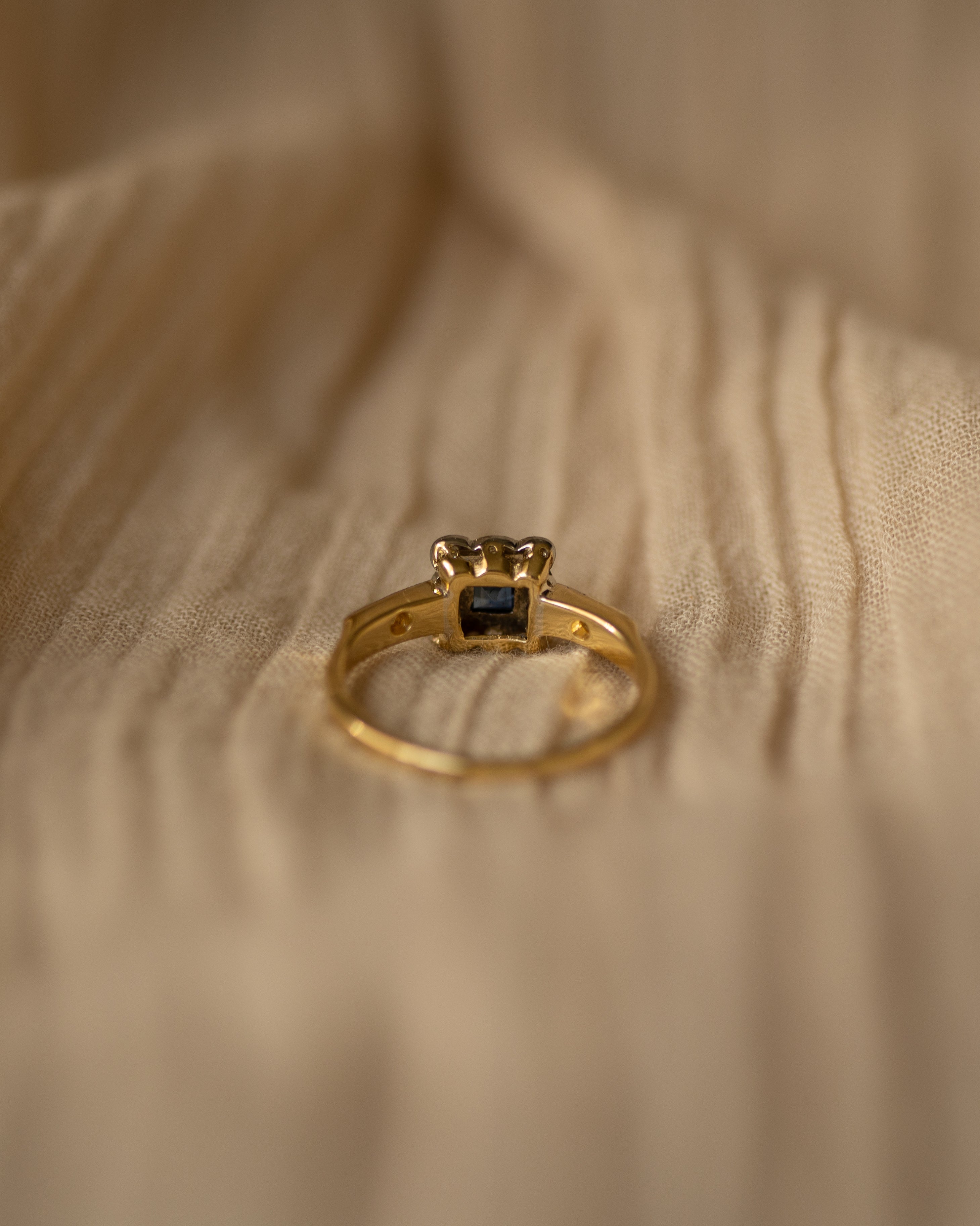 Agnes Antique Art Deco 18ct Gold Sapphire & Diamond Ring