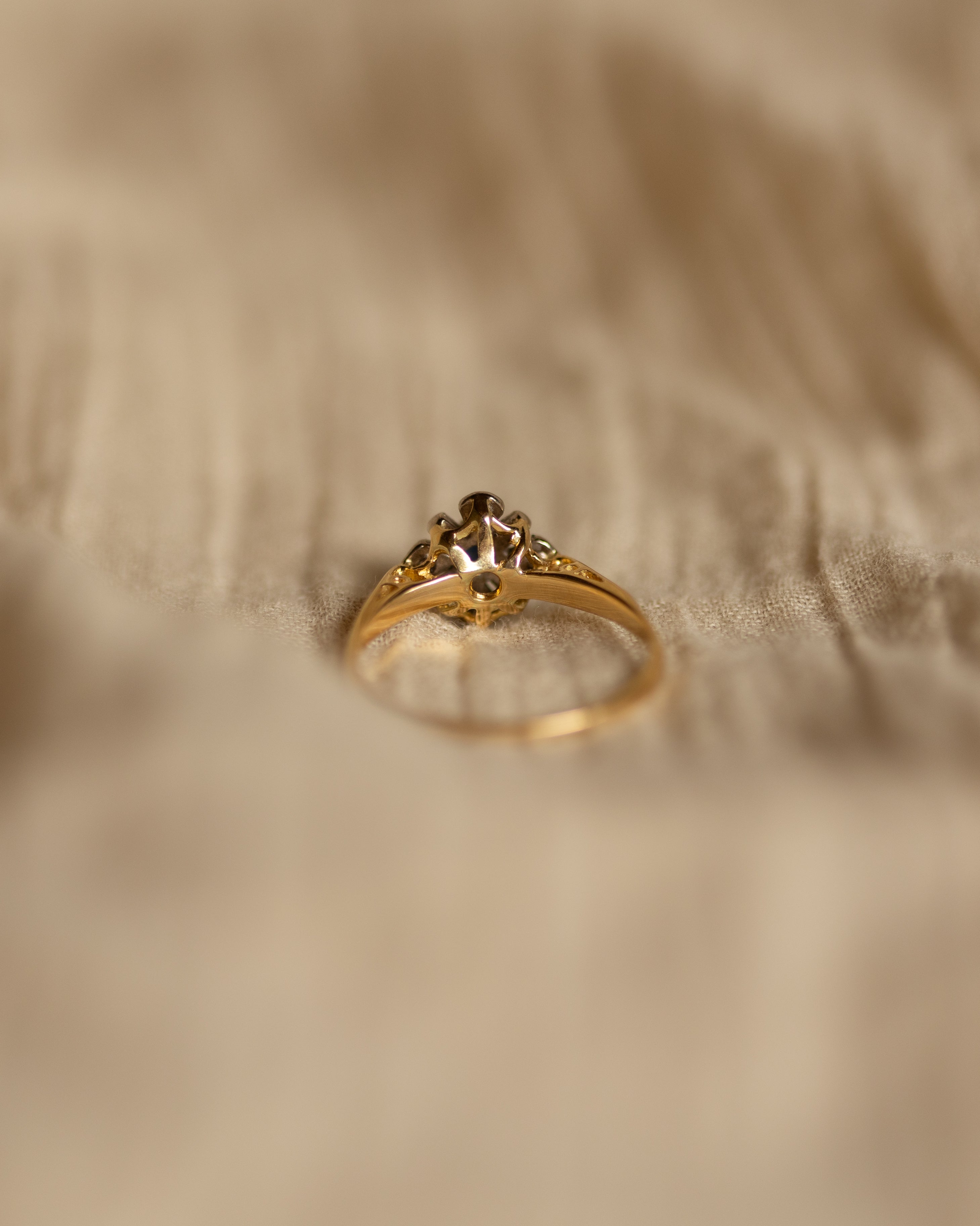 Bernadine Vintage 18ct Gold Sapphire & Diamond Cluster Ring