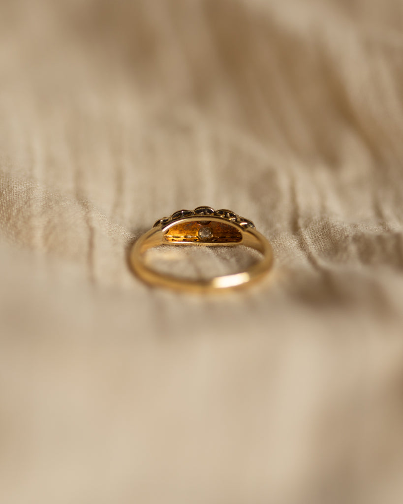 Nancy Antique 18ct Gold Pearl & Diamond Ring