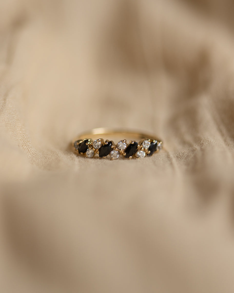 Jewellerybox 9ct Rose Gold & Clear CZ Crystal Half Eternity Stacking Ring, Sizes I-U