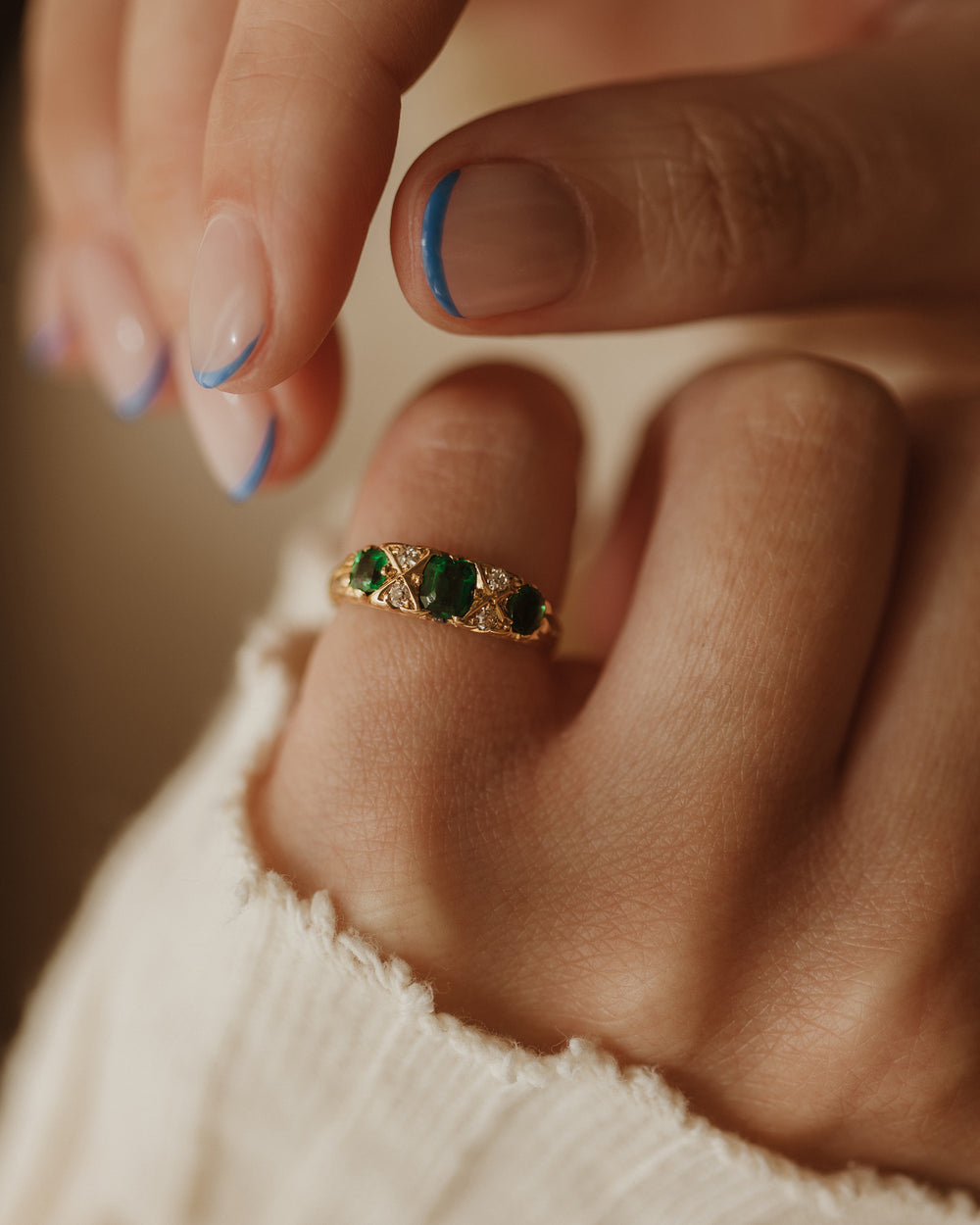 Hildegarde Antique 18ct Gold Paste & Diamond Ring