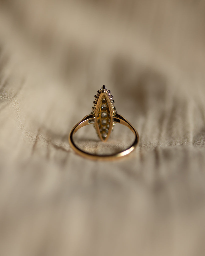 Celeste Antique 18ct Gold Diamond Marquise Ring