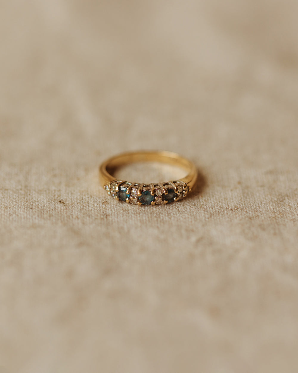 Alina Vintage 9ct Gold Aquamarine & Diamond Ring