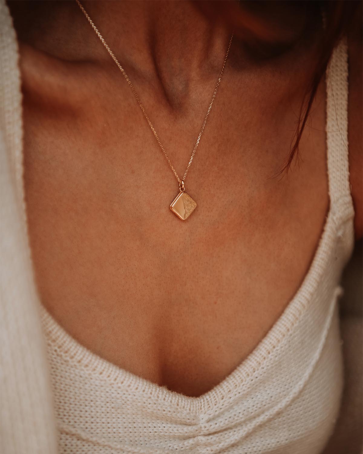 Image of Margaret Gold Vermeil Locket Necklace