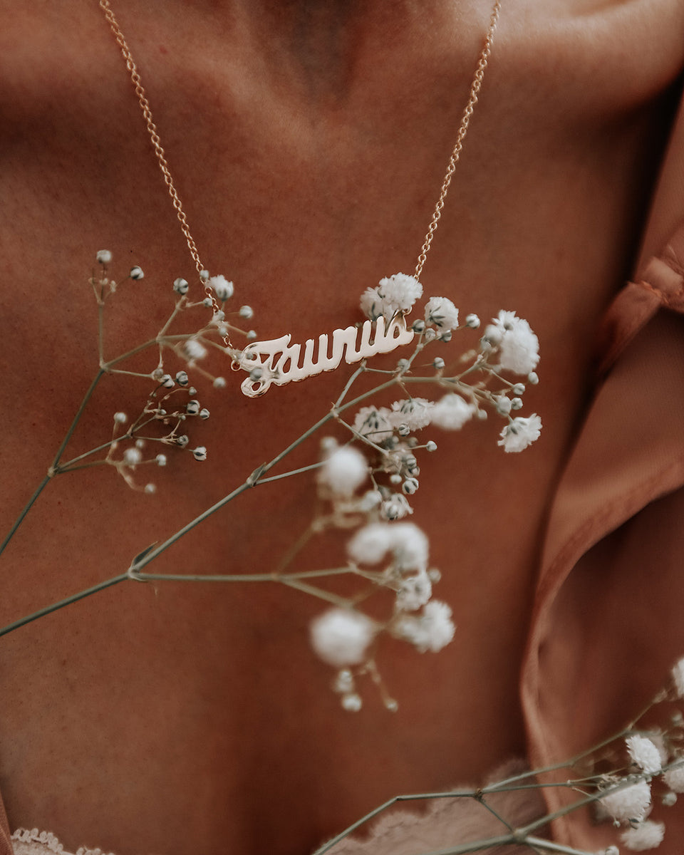 Taurus script necklace on sale