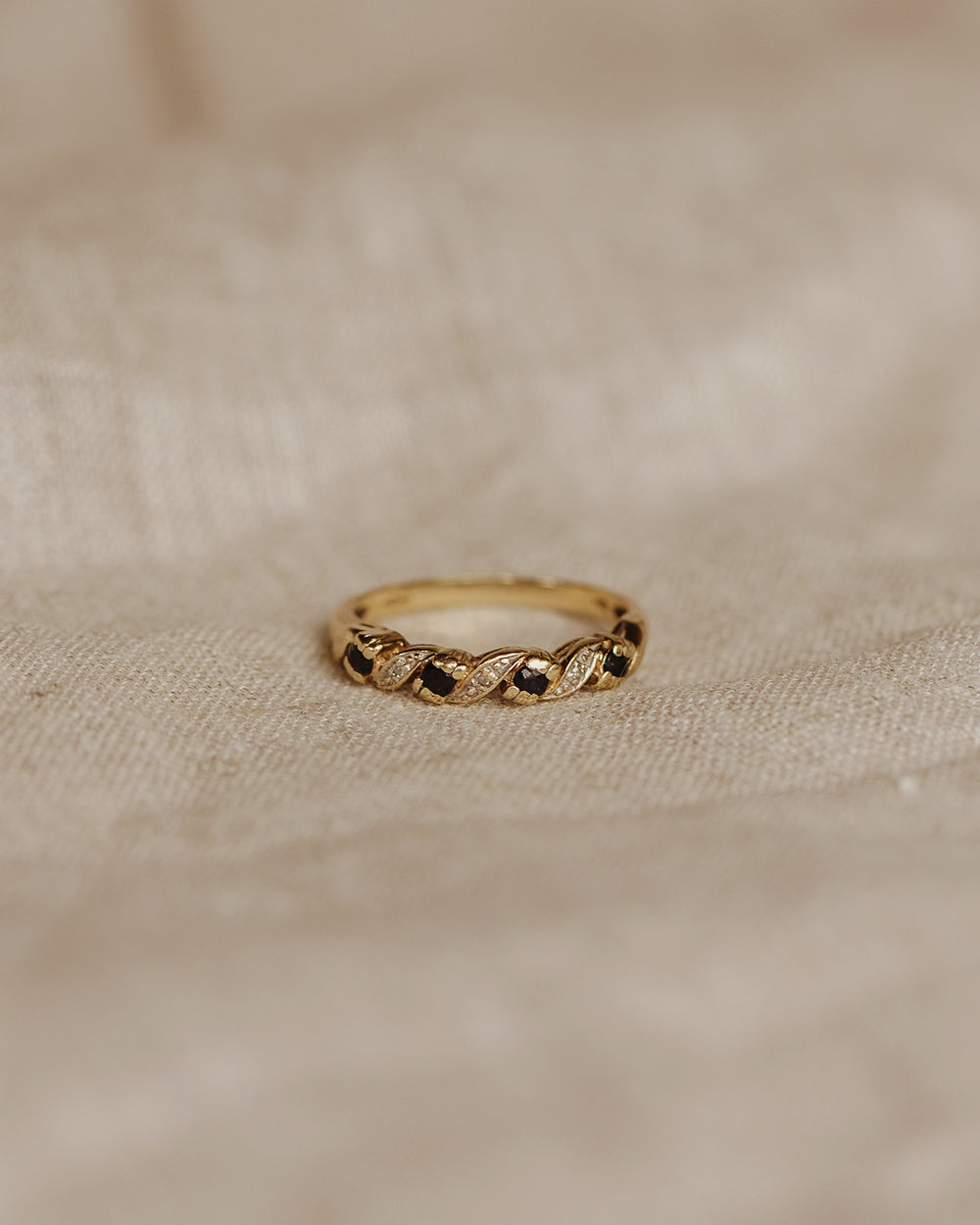 Alma 9ct Gold Sapphire & Diamond Ring