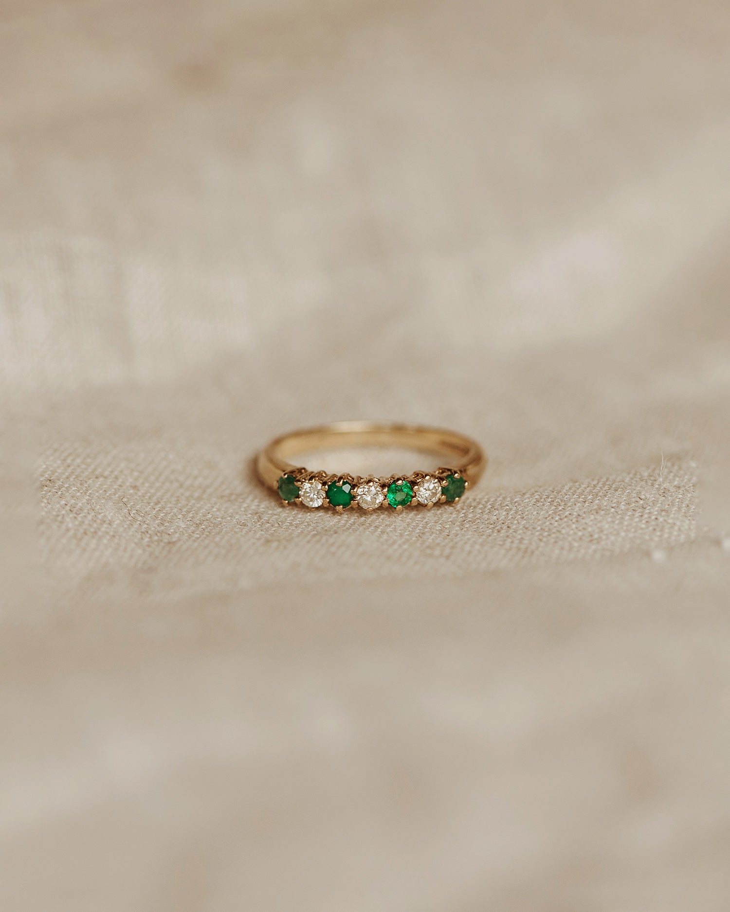 Image of Adelaide 9ct Gold Emerald & Diamond Ring