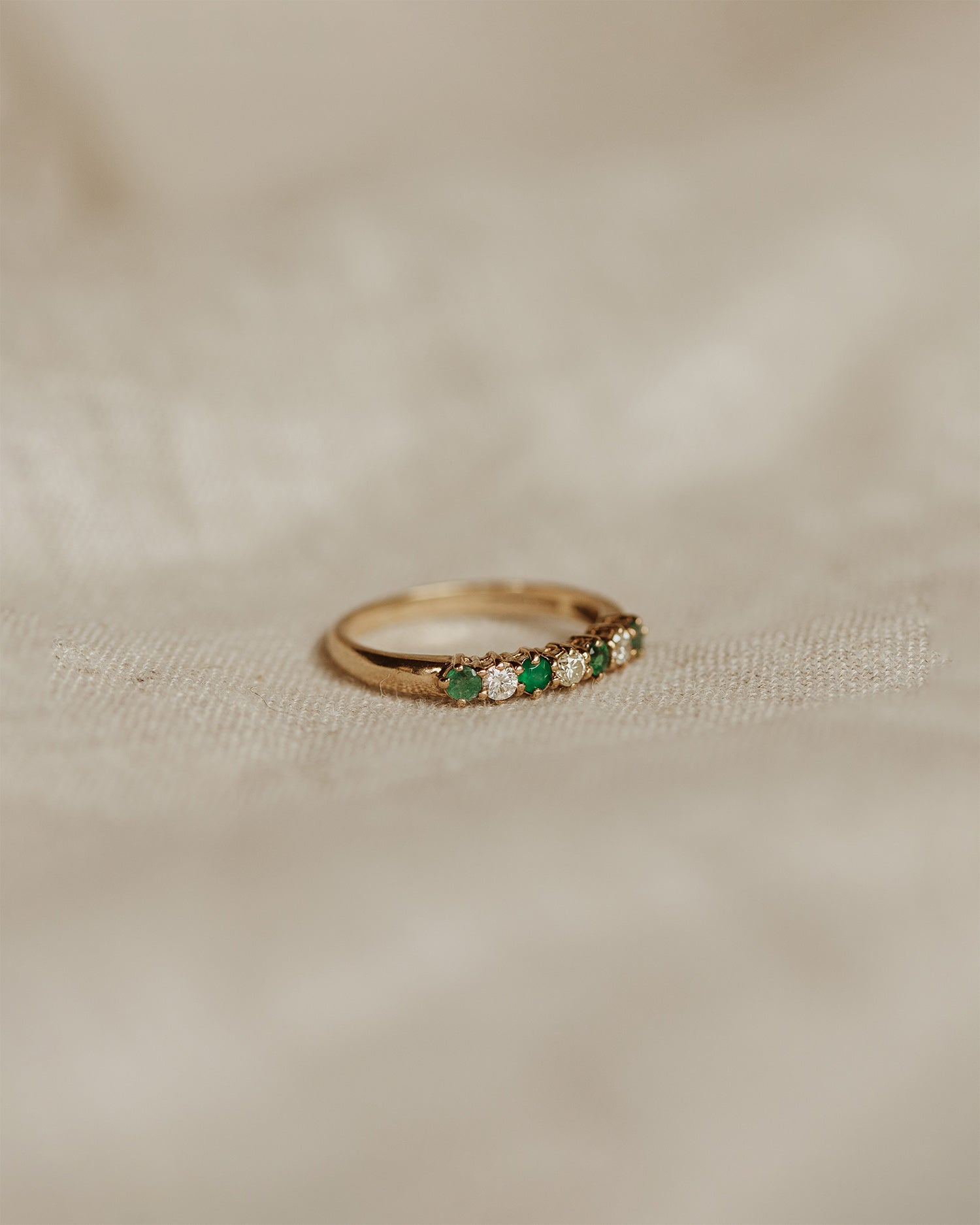 Adelaide 9ct Gold Emerald & Diamond Ring