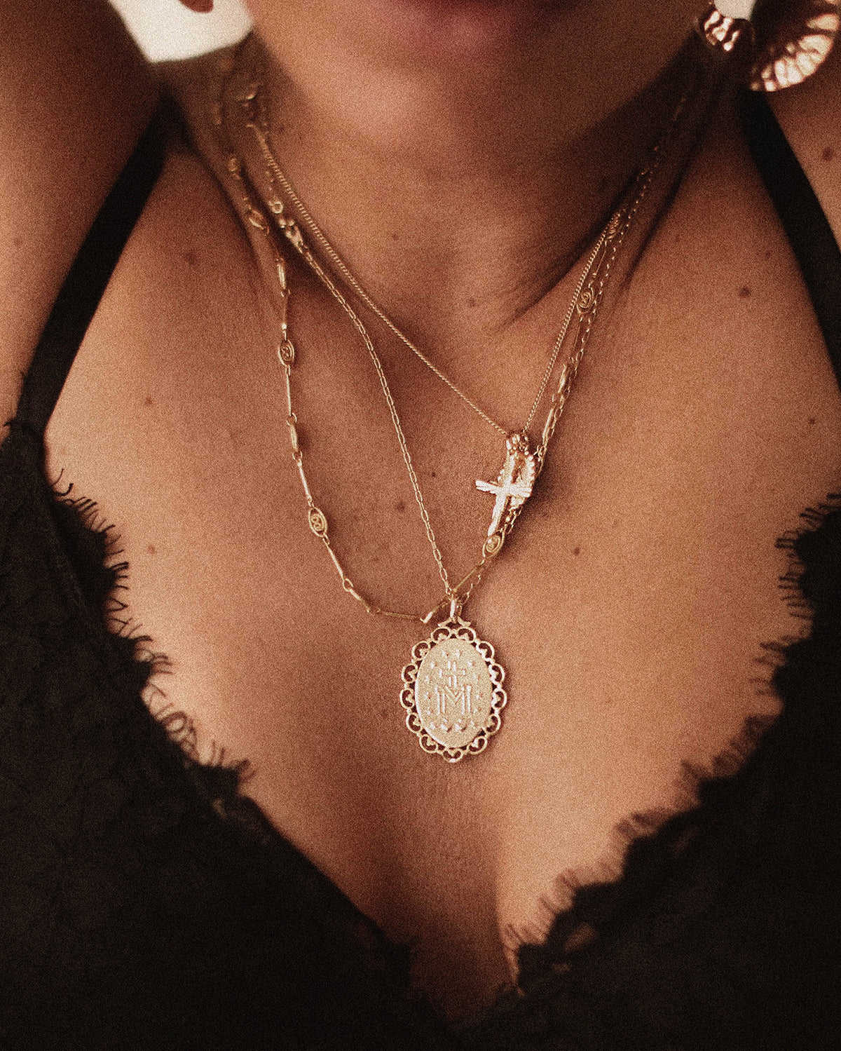 Magdalene Gold Vermeil Double Pendant Necklace