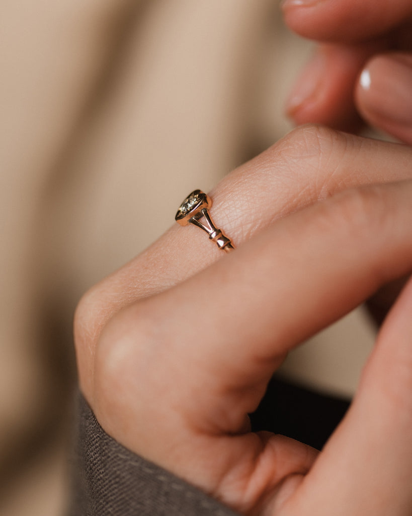 Juliette 1895 Antique 9ct Gold Diamond Heart Ring
