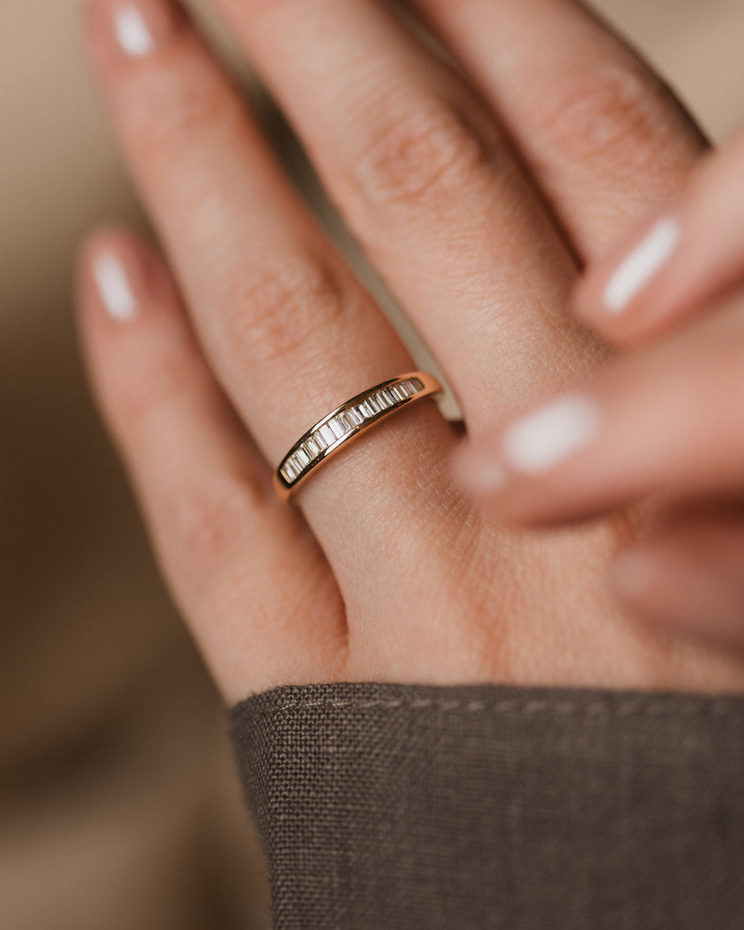 Sacha Vintage 9ct Gold Diamond Half Eternity Ring