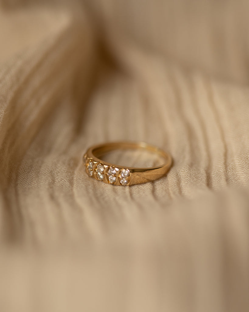 Emmy Vintage 18ct Gold Diamond Two-Row Ring