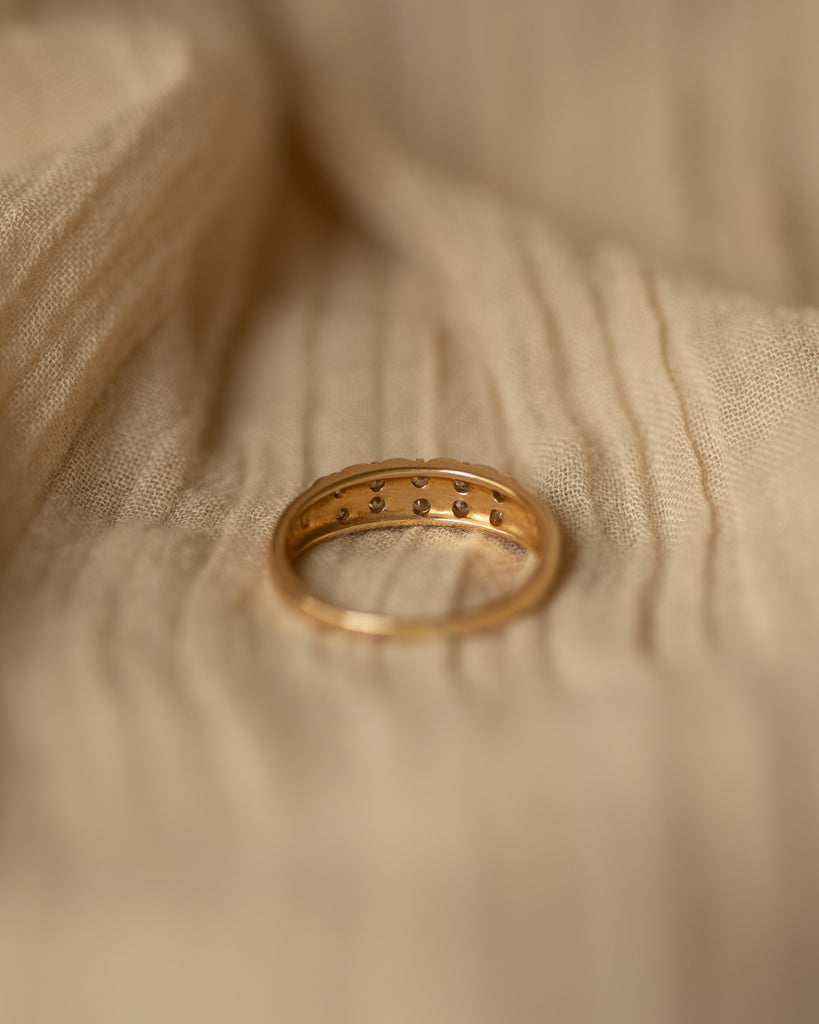 Emmy Vintage 18ct Gold Diamond Two-Row Ring