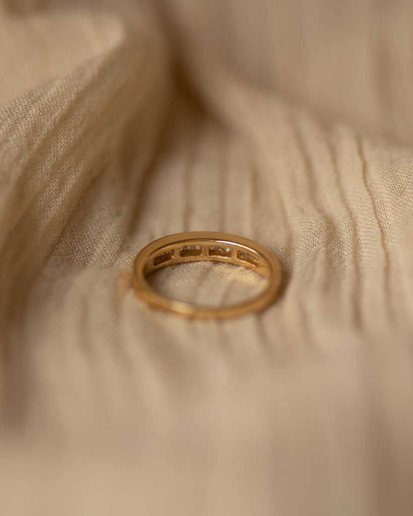 Phoebe 1965 Vintage 18ct Gold Baguette Cut Diamond Half Eternity Ring