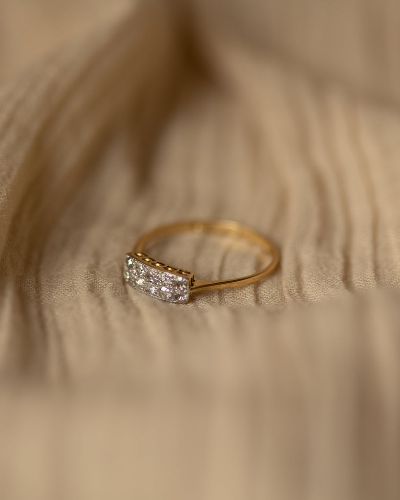 Sophia Antique 18ct Gold Diamond Bar Ring