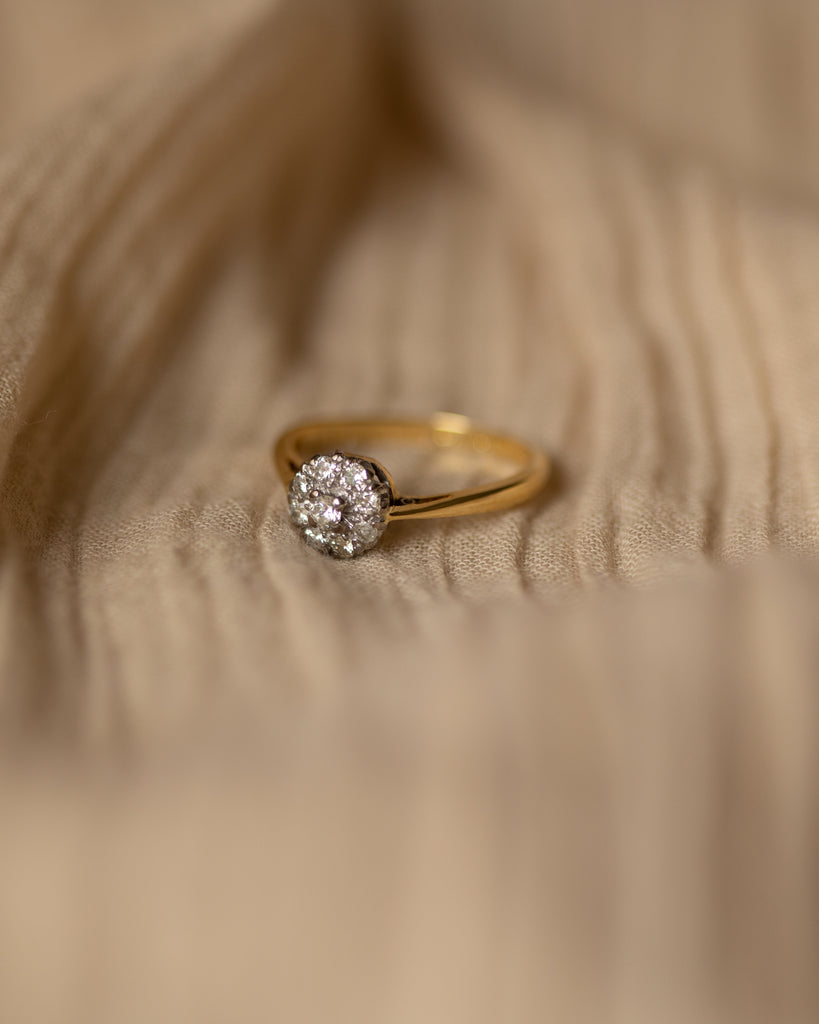 Bernadette Vintage 18ct Gold Diamond Cluster Ring