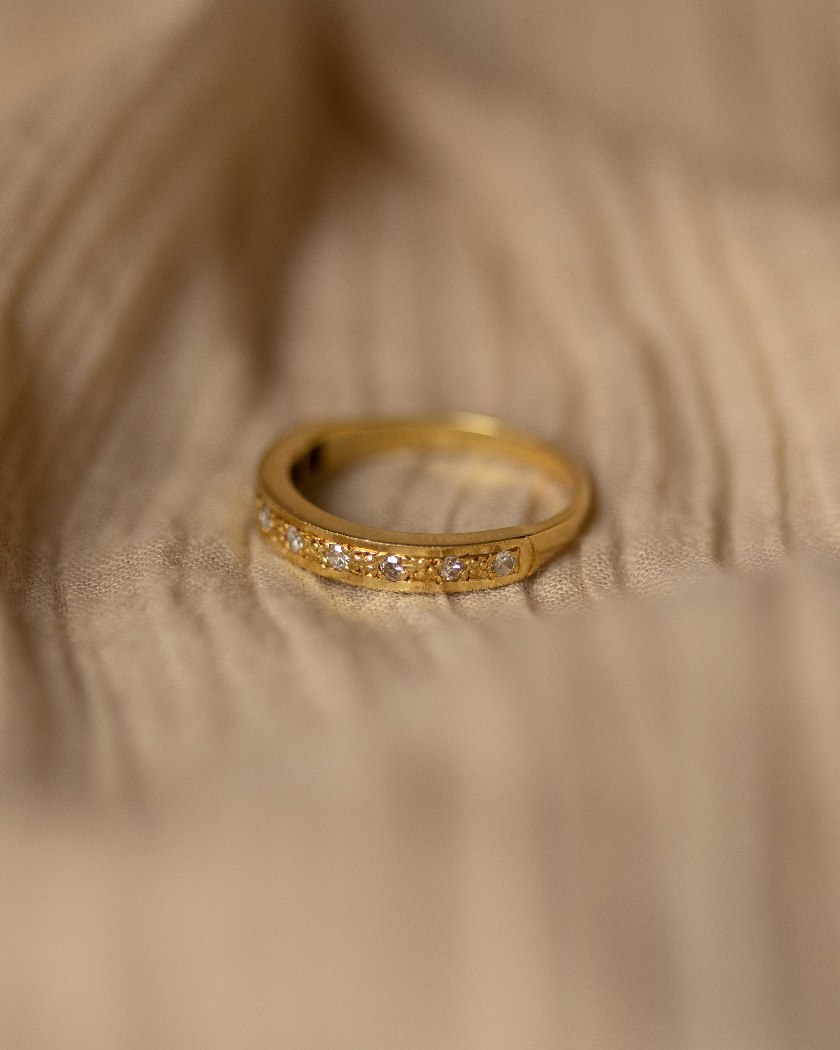 Simone 1977 Vintage 18ct Gold Diamond Half Eternity Ring
