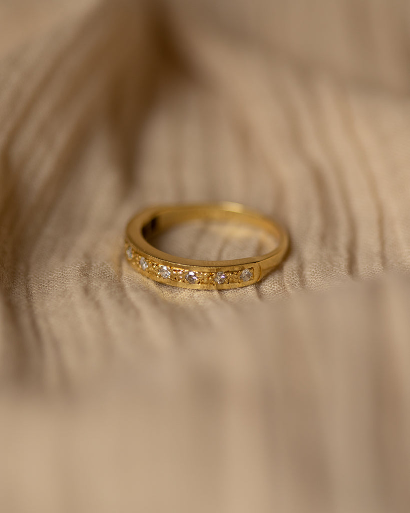 Simone 1977 Vintage 18ct Gold Diamond Half Eternity Ring