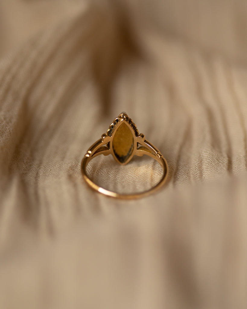 Mabel Antique 18ct Gold Split Pearl Marquise Ring