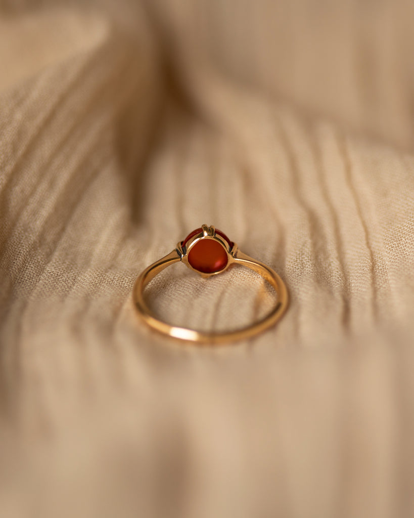 Lenora Antique 18ct Gold Carnelian Solitaire Ring