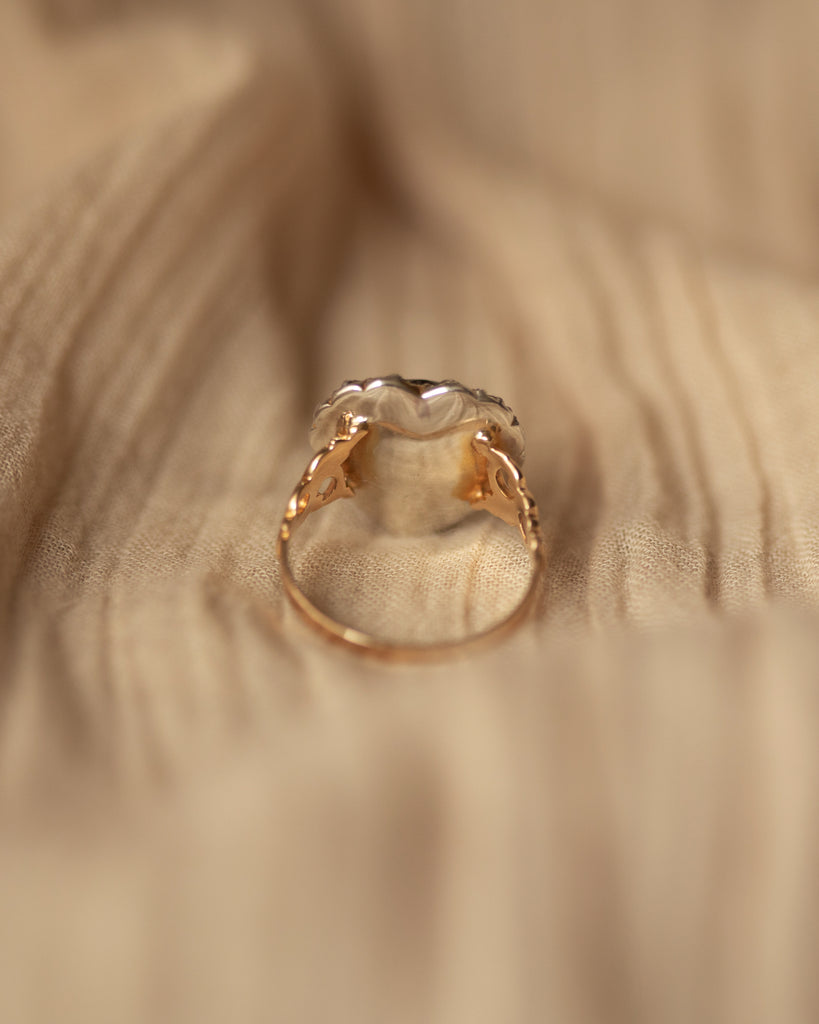 Virginia Antique 18ct Gold Garnet & Diamond Heart Ring