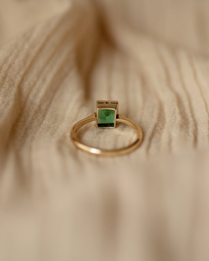 Nina Vintage Art Deco 9ct Gold Paste Solitaire Ring