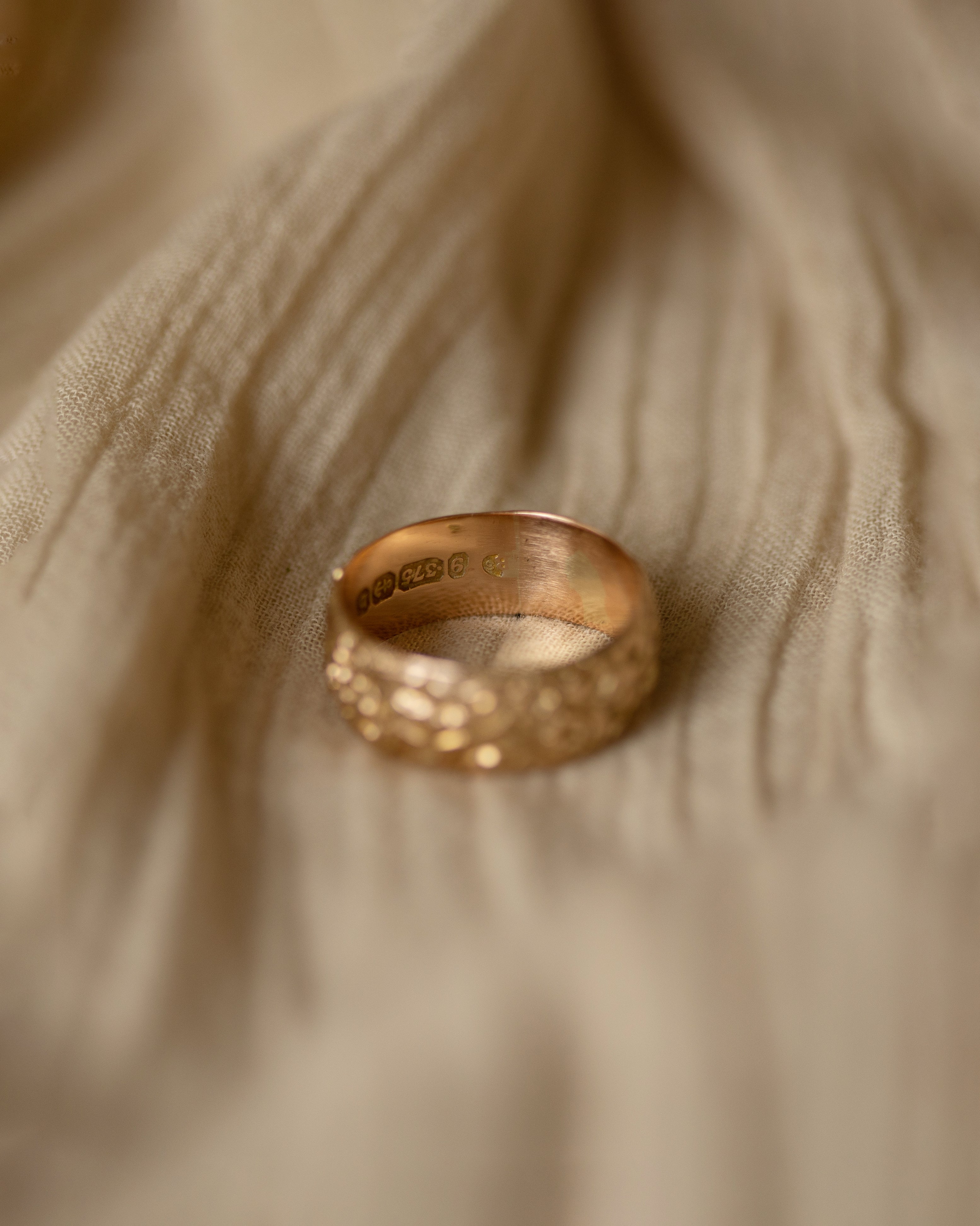 Rosemary 1895 Antique 9ct Gold Floral Band Ring