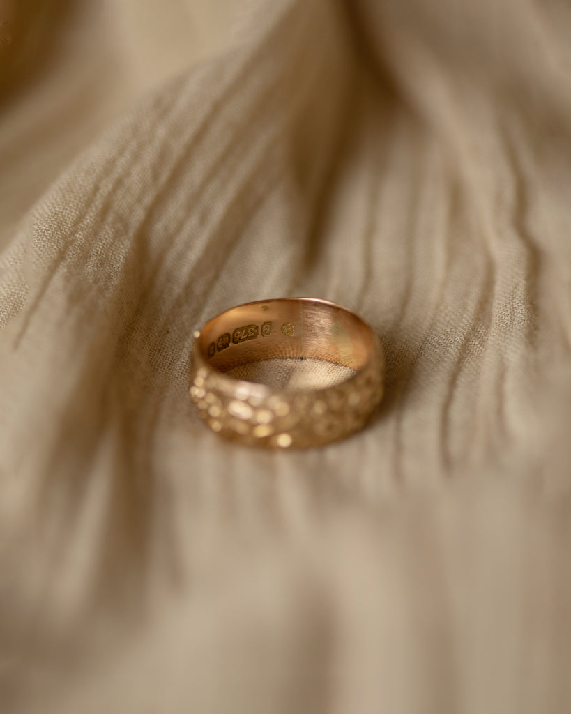Rosemary 1895 Antique 9ct Gold Floral Band Ring