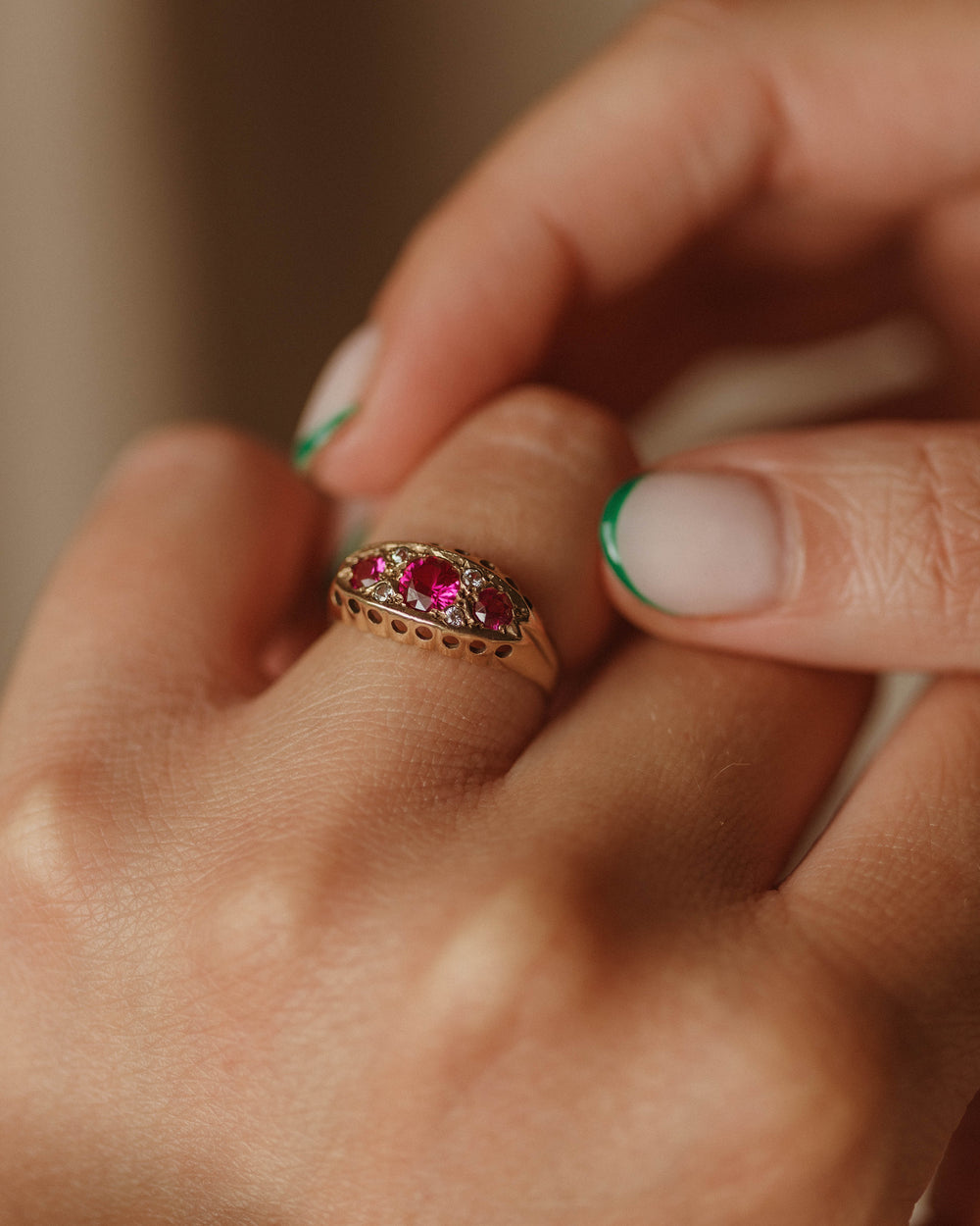 Flossie 1969 9ct Gold Ruby & Diamond Ring