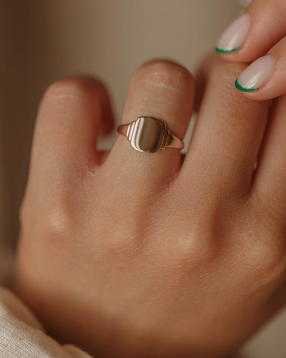 Clementine Vintage 9ct Gold Signet Ring