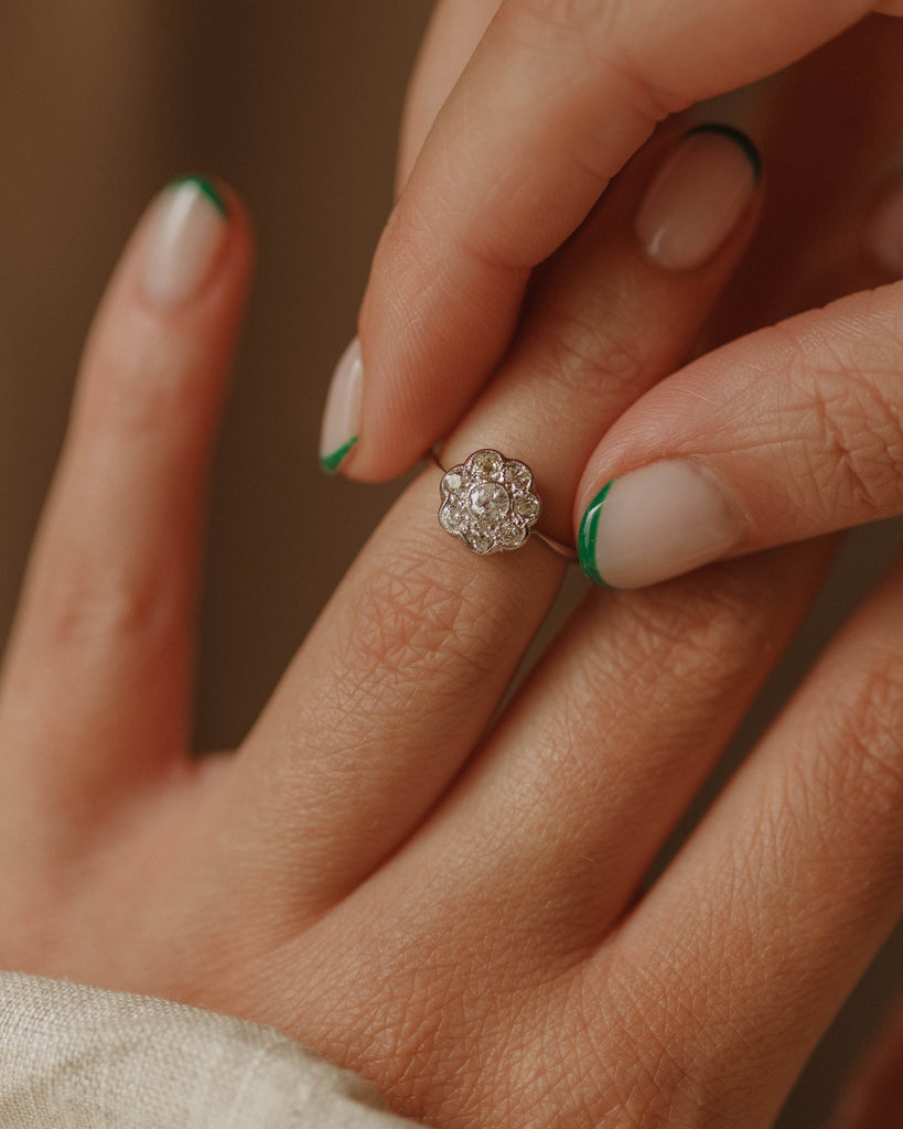 Rosanna Antique 18ct White Gold Diamond Cluster Ring
