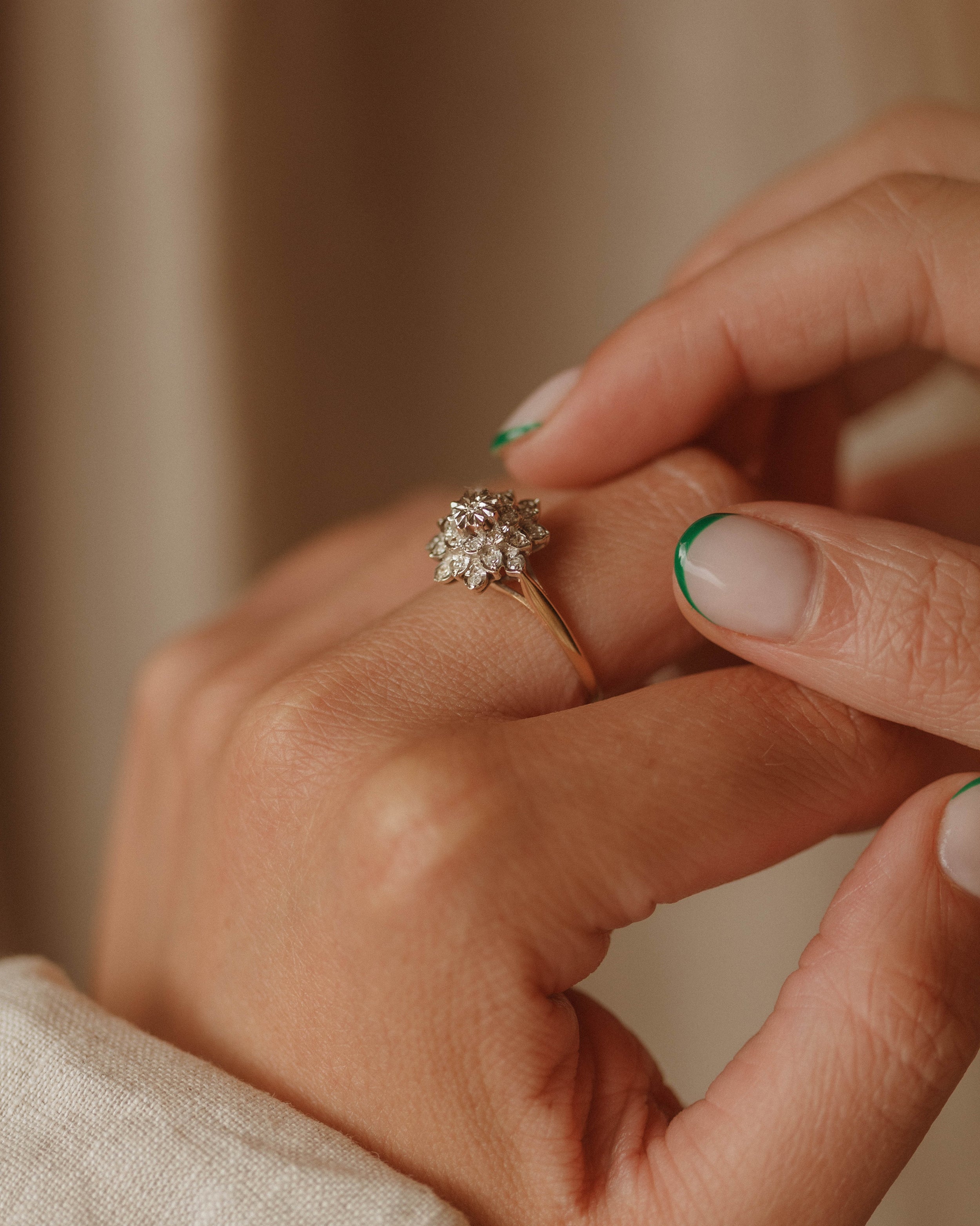 Georgiana 1983 9ct Gold Diamond Cluster Ring