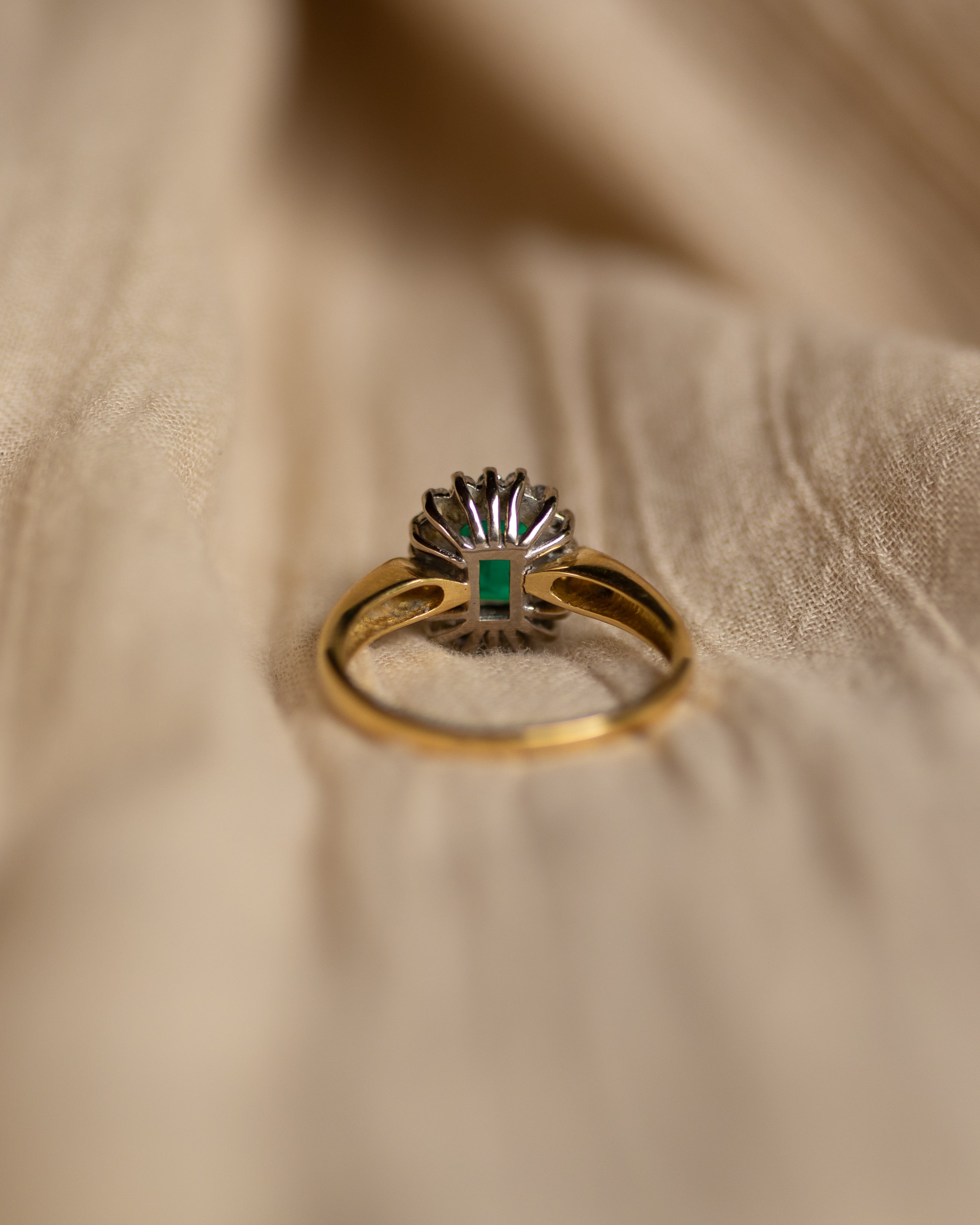 Ina Vintage 18ct Gold Green Spinel & Diamond Cluster Ring