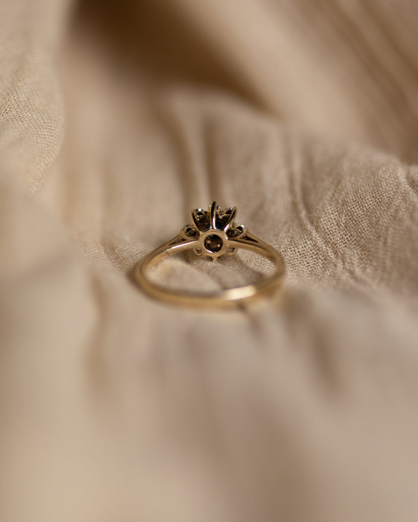 Henrietta Vintage 9ct Gold Sapphire & Diamond Cluster Ring