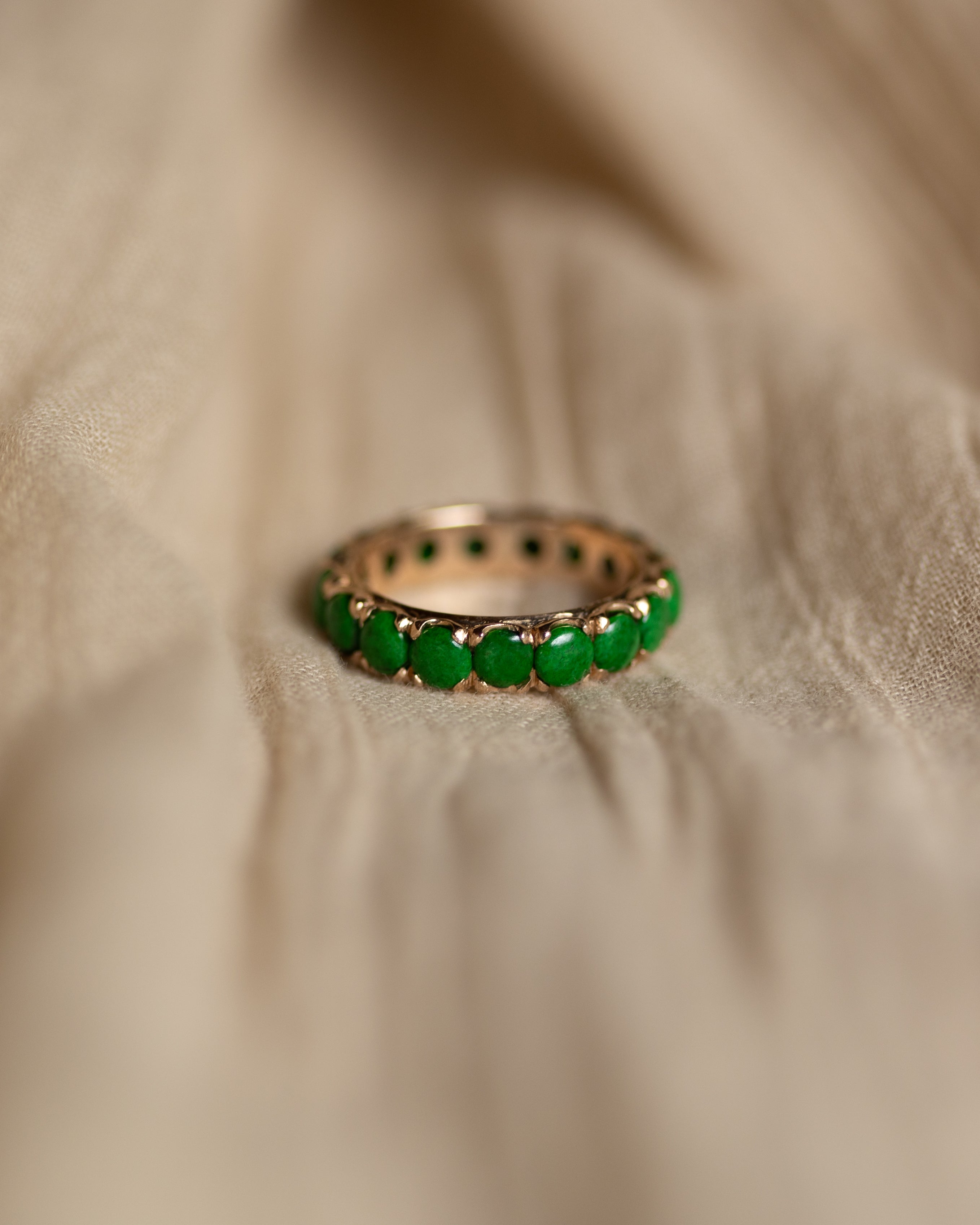 Aoife Vintage 14ct Gold Jadeite Eternity Ring