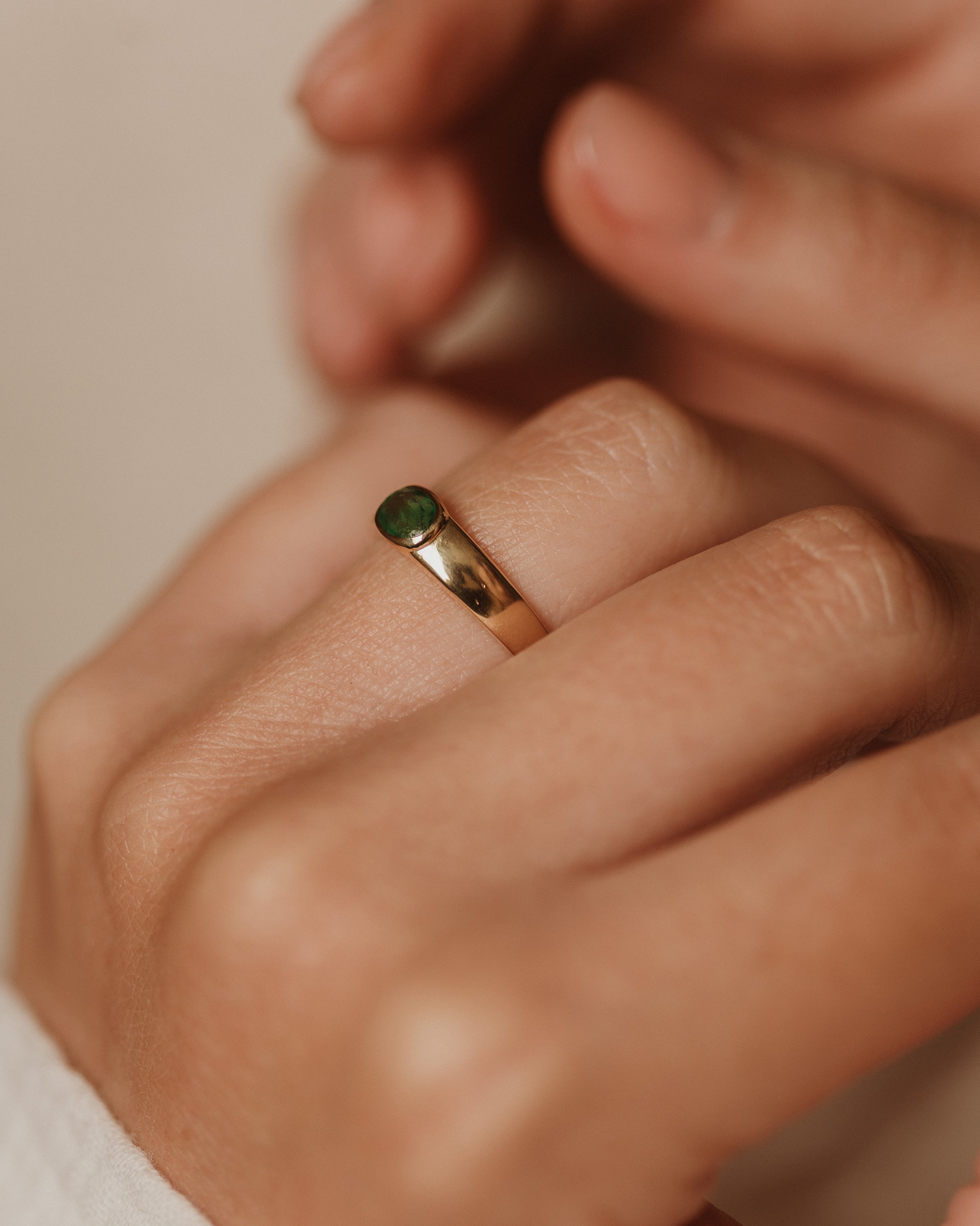 Josephine Vintage 18ct Gold Emerald Single Stone Ring