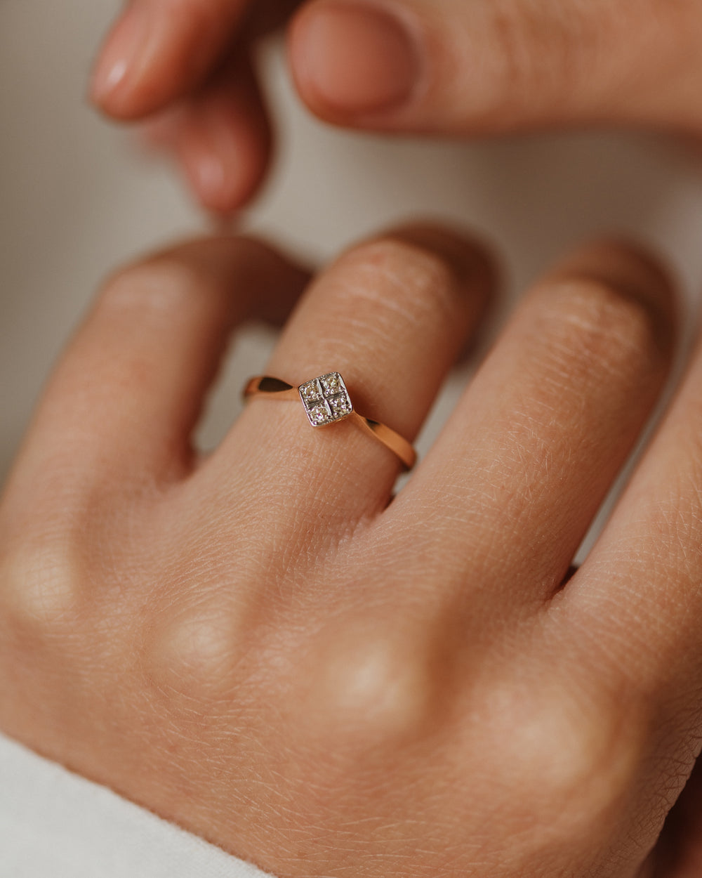 Grace Antique Art Deco 18ct Gold Diamond Cluster Ring