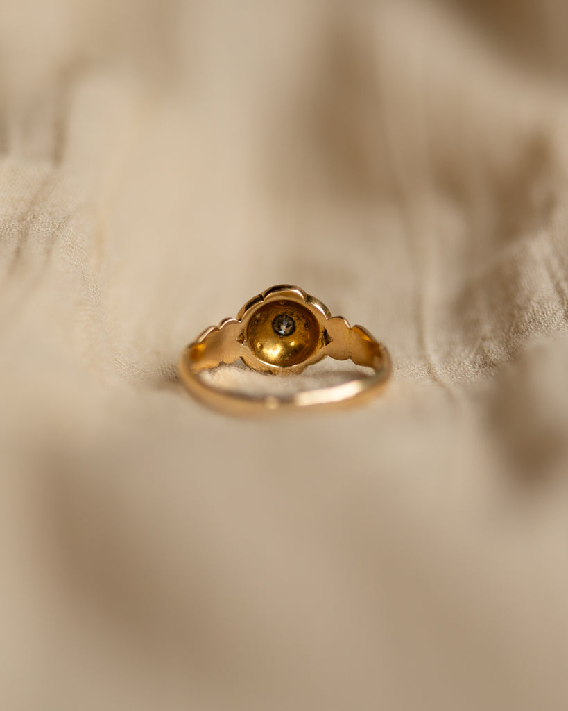 Roberta 1915 Antique 18ct Gold Pearl & Diamond Cluster Ring