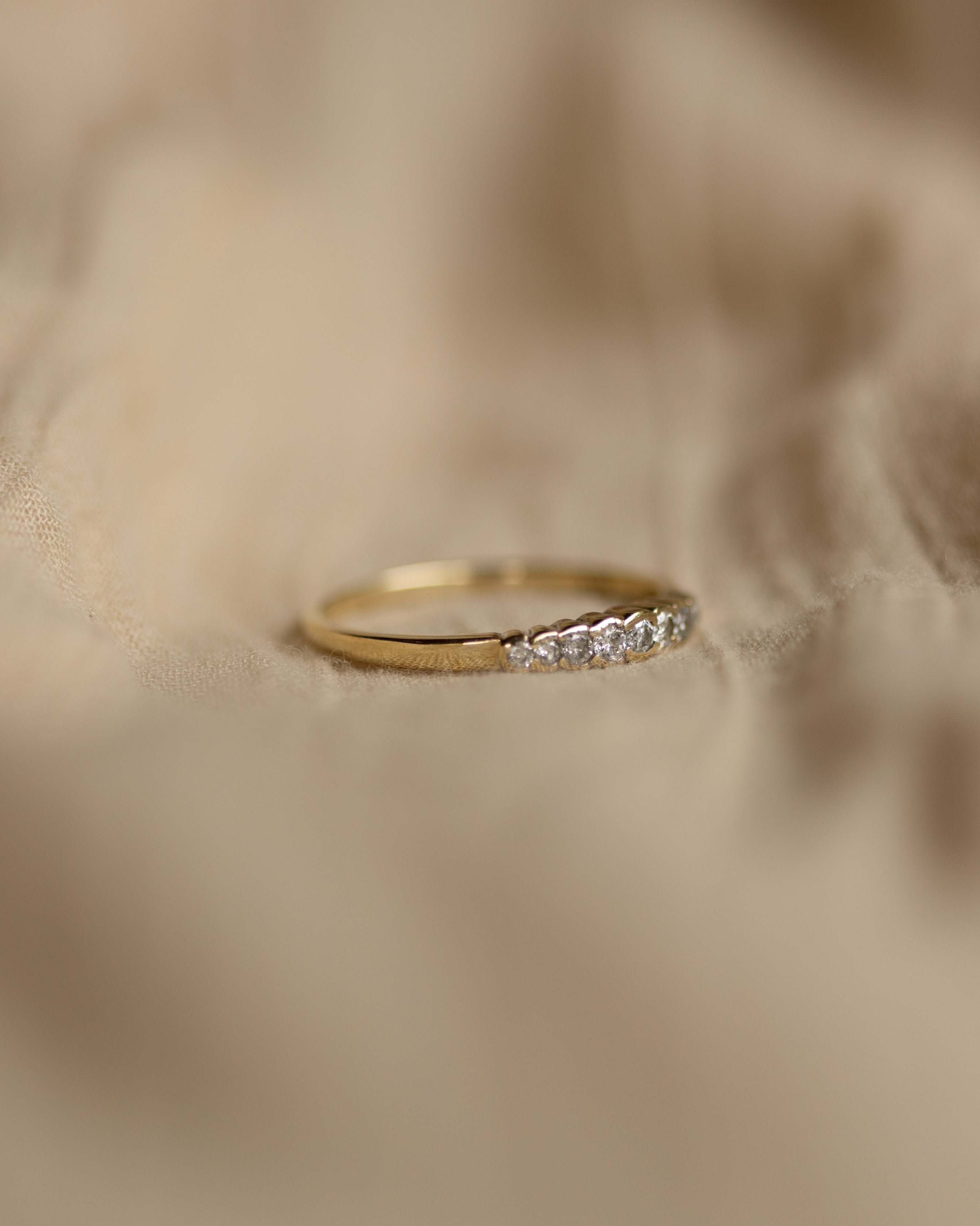 Tessie 1986 Vintage 9ct Gold Diamond Half Eternity Ring