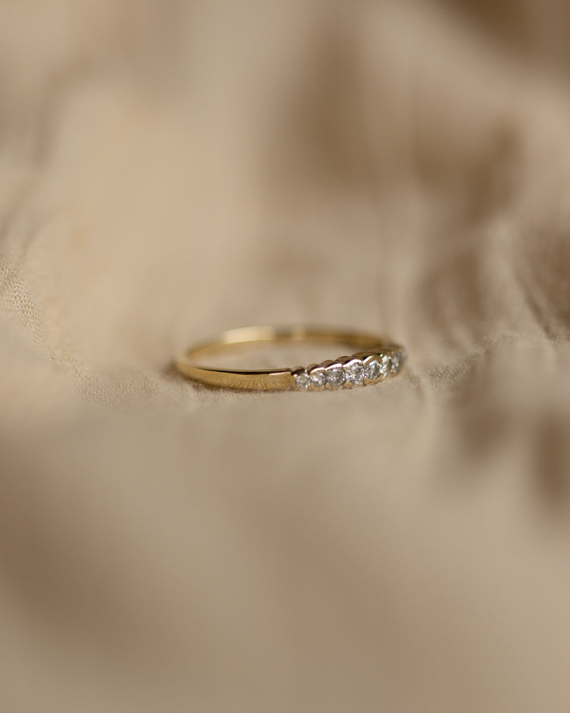 Tessie 1986 Vintage 9ct Gold Diamond Half Eternity Ring