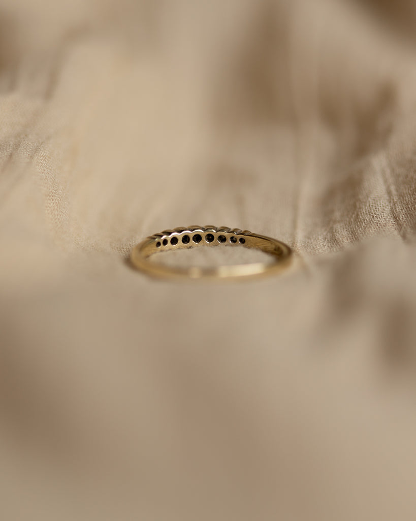 Tessie 1986 Vintage 9ct Gold Diamond Half Eternity Ring