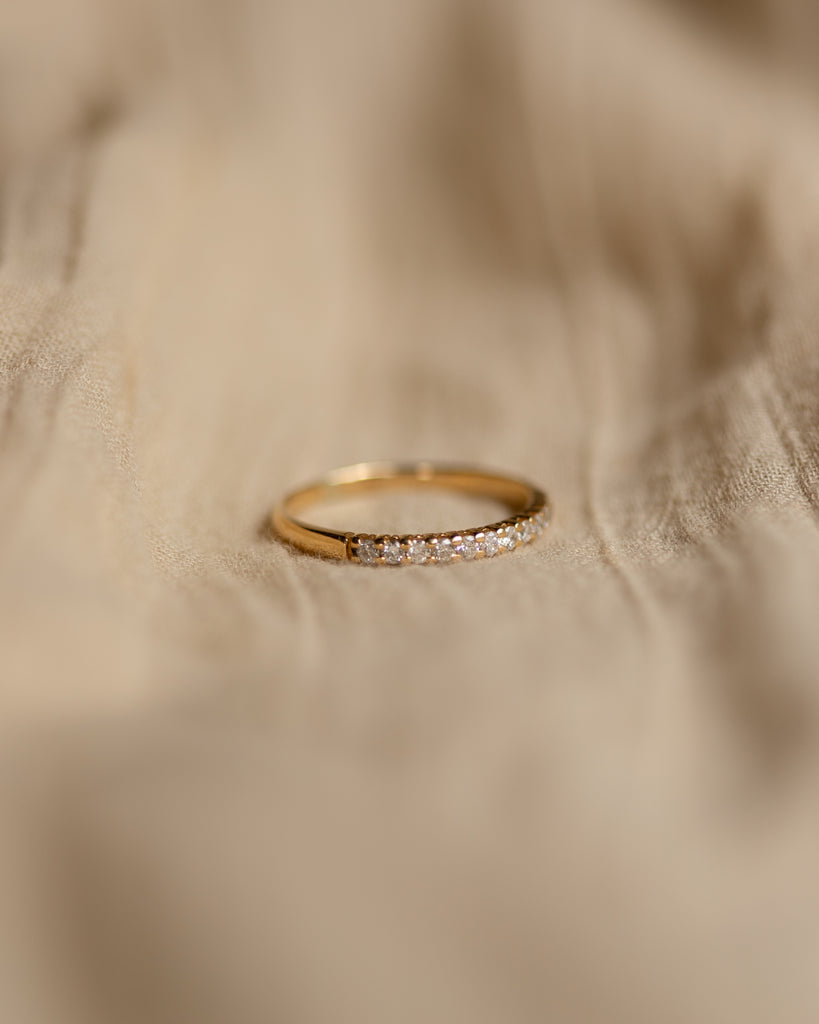 Maud Vintage 18ct Gold Diamond Half Eternity Ring