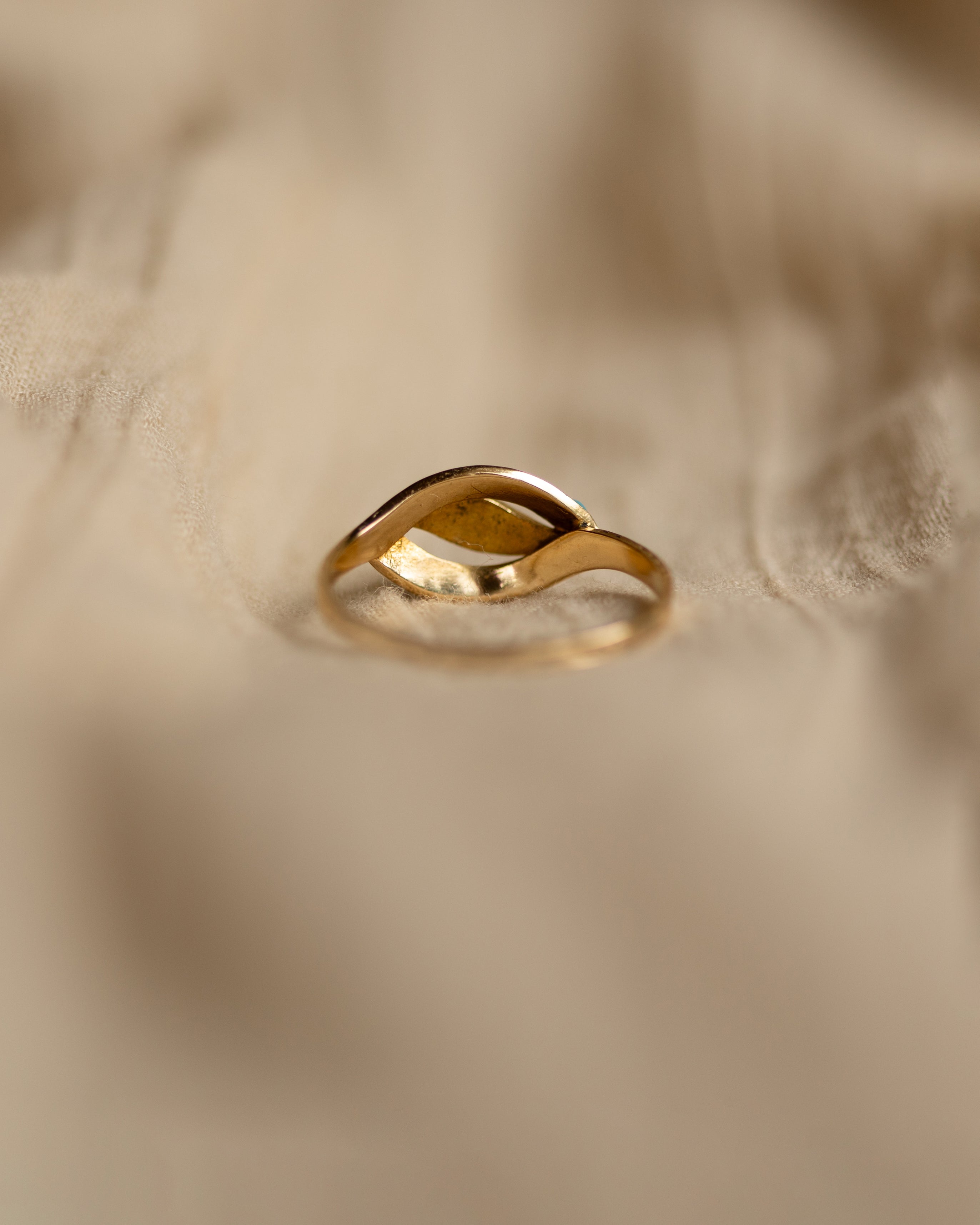 Edith Antique 18ct Gold Turquoise & Pearl Ring