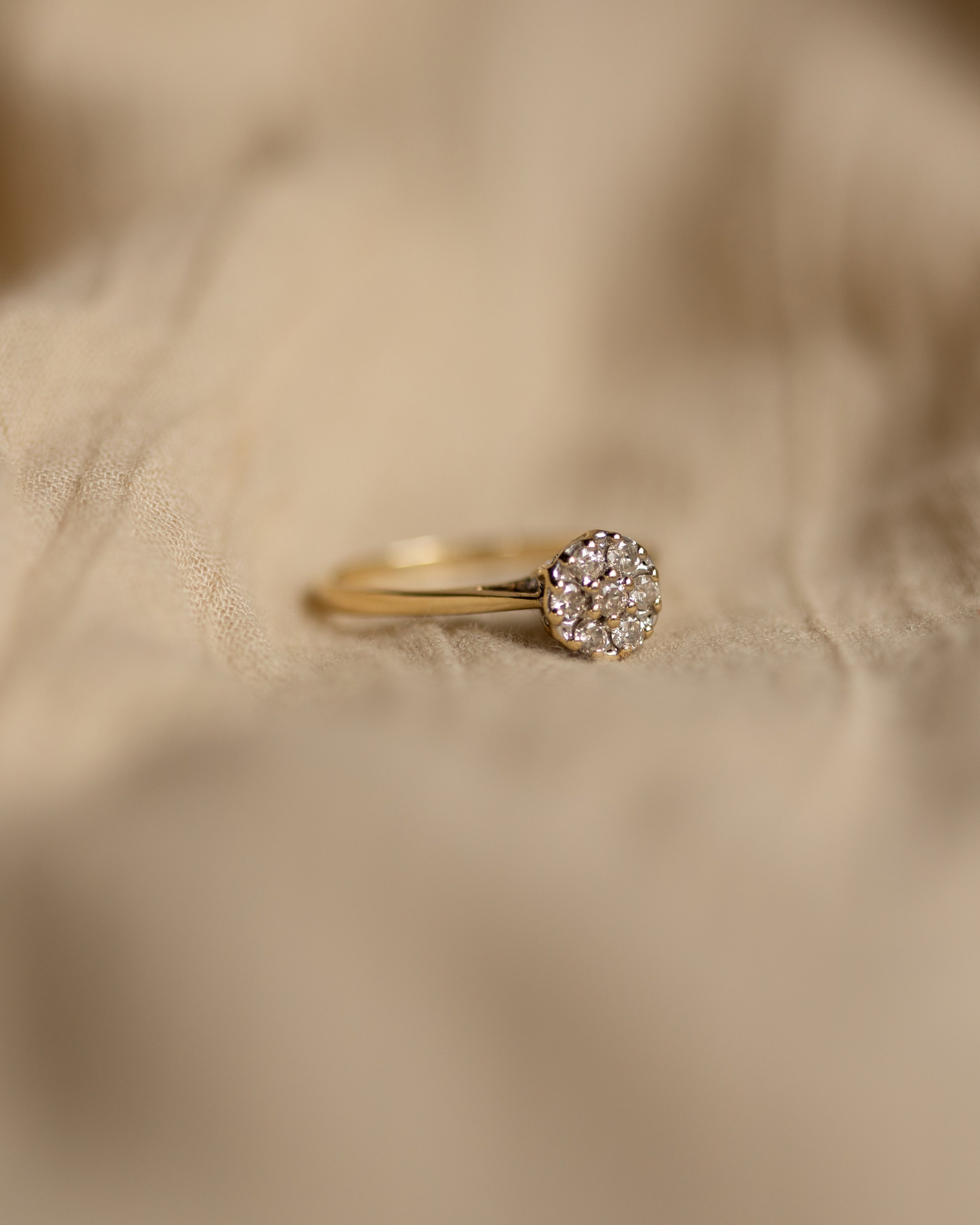 Guinevere 1992 Vintage 9ct Gold Diamond Cluster Ring