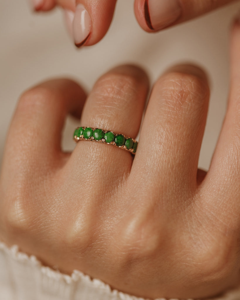 Aoife Vintage 14ct Gold Jadeite Eternity Ring