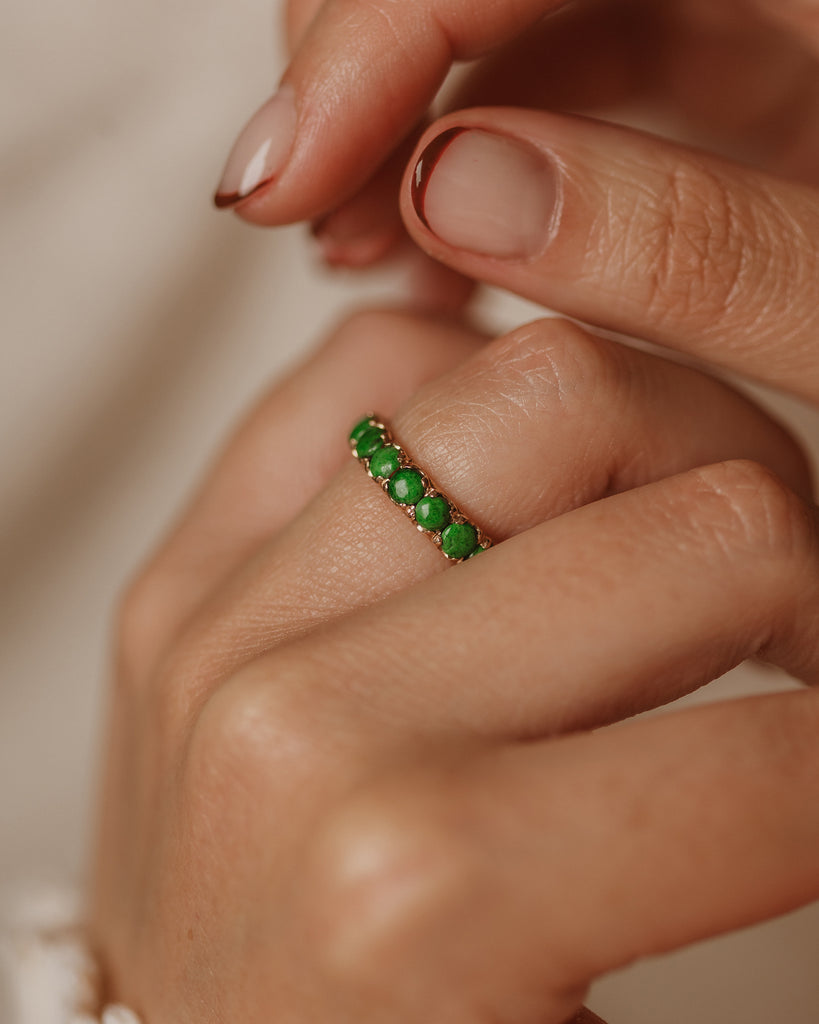 Aoife Vintage 14ct Gold Jadeite Eternity Ring