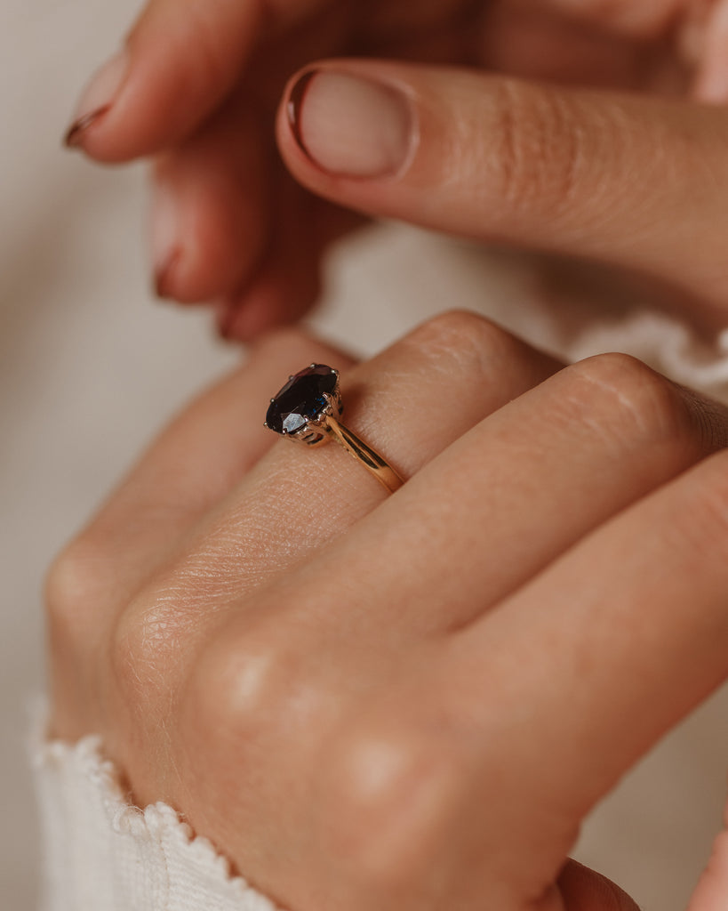 Nathalia 1964 Vintage 18ct Gold Sapphire Solitaire Ring