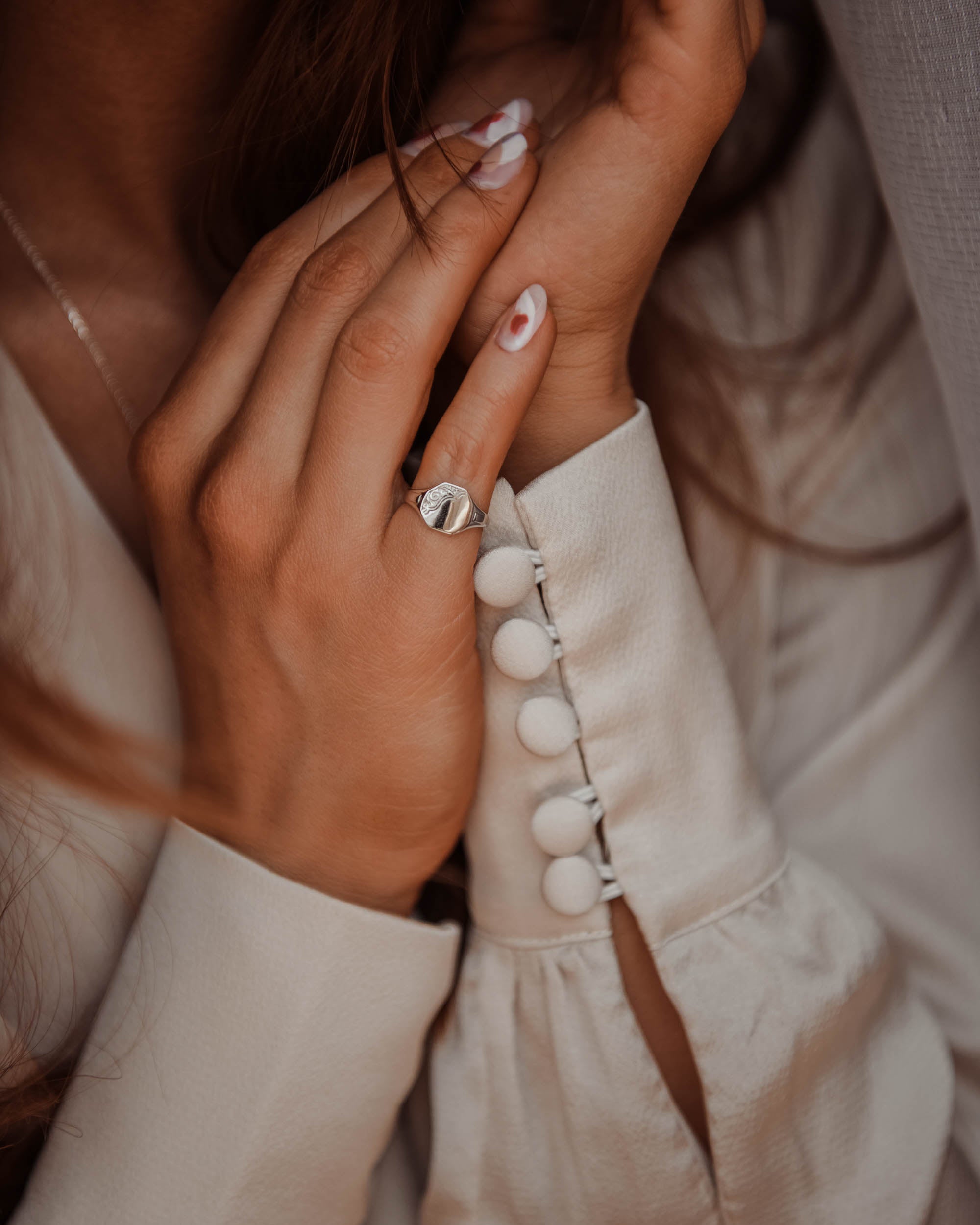 George Sterling Silver Signet Pinky Ring