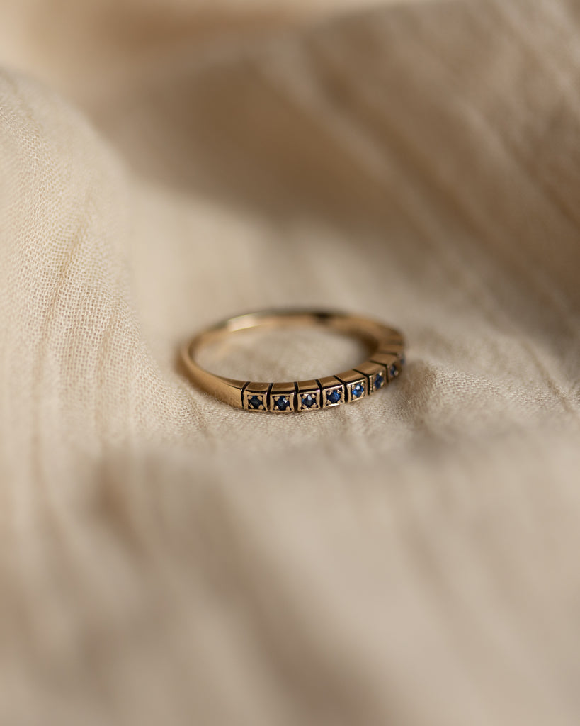 Maria 1970 Vintage 9ct Gold Sapphire Half Eternity Ring