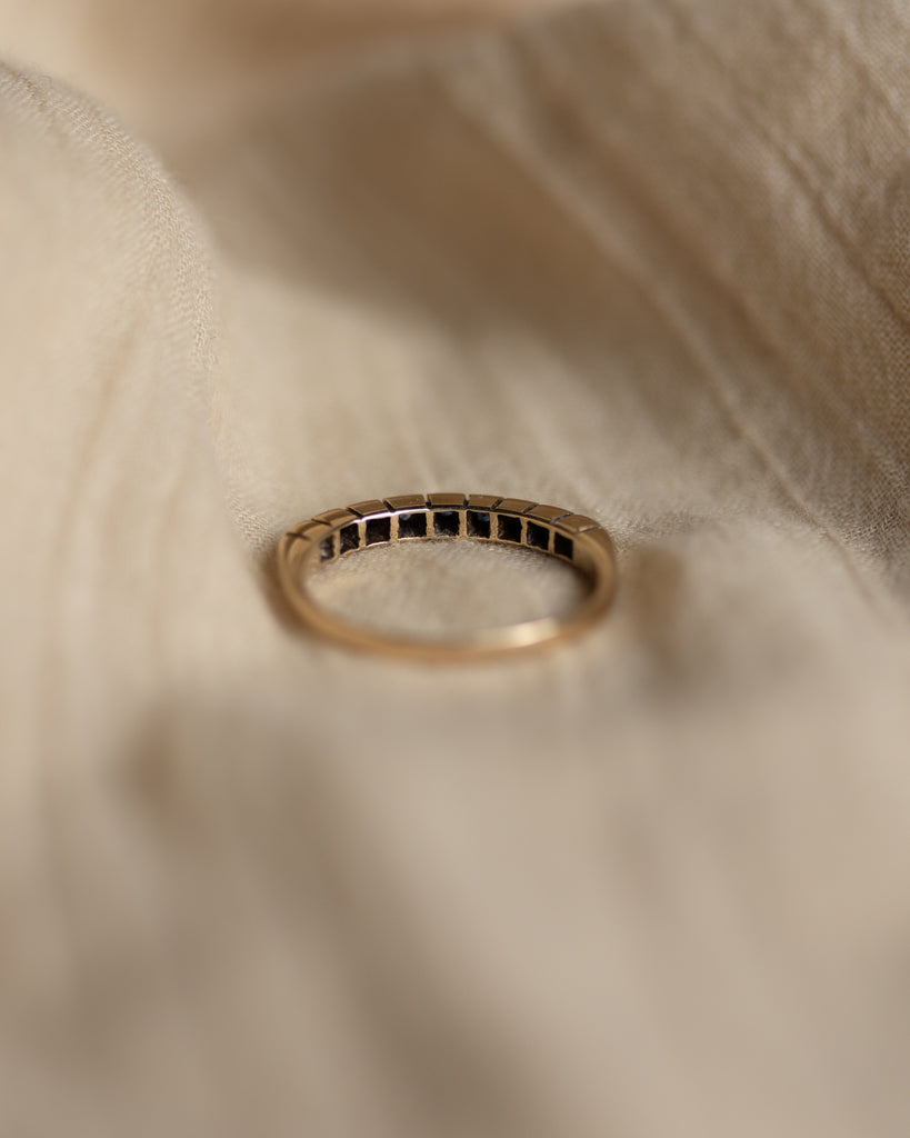 Maria 1970 Vintage 9ct Gold Sapphire Half Eternity Ring